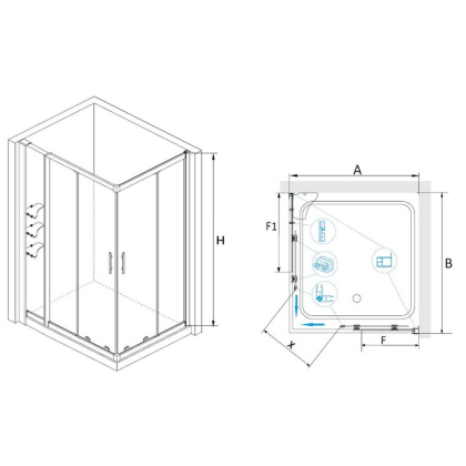 Душевой уголок RGW HO-43 (HO-31 + Z-42), RGW 03064303-11