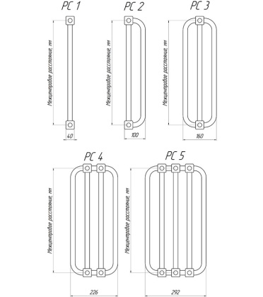 Трубчатый радиатор РС 1-300-8, (базовое исполнение)