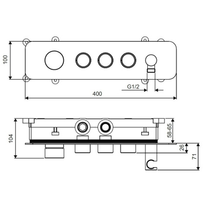 Смеситель для душа скрытого монтажа EXCELLENT Krotos AREX.8036CR (хром)