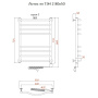 Полотенцесушитель Лотос эл ТЭН 2 80*50 (ЛЦ28)