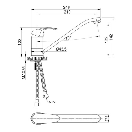 Смеситель д/кухни АVILA,  арт. 02400-1AV Смеситель д/кухни АVILA,  арт. 02400-1AV
