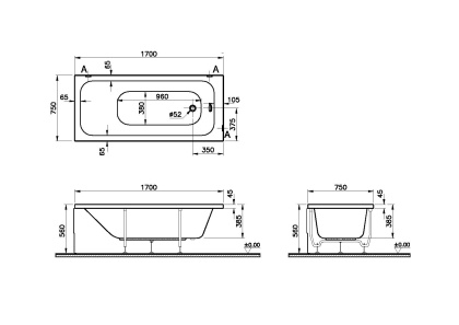 Акриловая ванна Vitra Optimum Neo 170x75 Акриловая ванна Vitra Optimum Neo 170x75