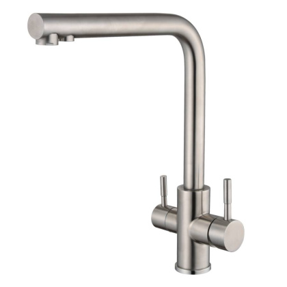 Смеситель д/кухни с каналом для питьевой воды нержавеющая сталь BALEAR, арт.13450BL