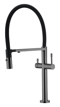 Смеситель для кухни UNO Shine Gun Metal  c краном для питьевой воды Смеситель для кухни UNO Shine Gun Metal  c краном для питьевой воды