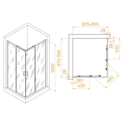Душевой уголок RGW PA-246B, RGW 030824690-14