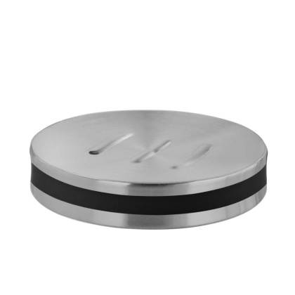 Мыльница Wern, 11х2х11 см, хром и черный, K-7529