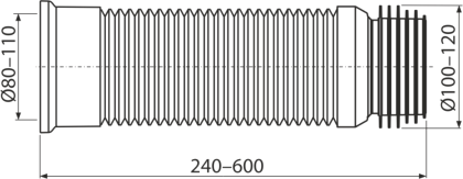 Гибкая подводка для выпуска унитаза