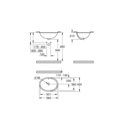 Раковина Grohe Bau Ceramic 55 39423000