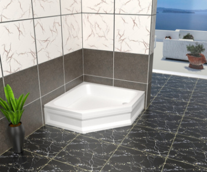 Душевой поддон RGW BT/CL-S 16180599-51-A 90 x 90 см акриловый, трапеция, цвет белый