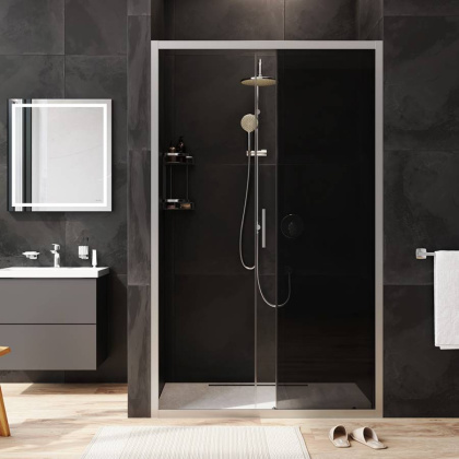 W90G-120-1-195MG Gem Solo Дверь душевая 120х195, стекло тонированное, профиль матовый Хром