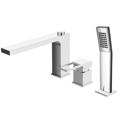 ROMANO Смеситель на борт ванны с ручным выдвижным душем, хром ROM-BVD-CRM ROMANO Смеситель на борт ванны с ручным выдвижным душем, хром ROM-BVD-CRM