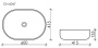 Умывальник чаша накладная овальная (цвет Белый Матовый) Element 600*415*135мм Умывальник чаша накладная овальная (цвет Белый Матовый) Element 600*415*135мм