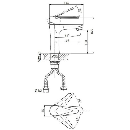 Смеситель для умывальника RUSH Denis (DN0335-11) Смеситель для умывальника RUSH Denis (DN0335-11)