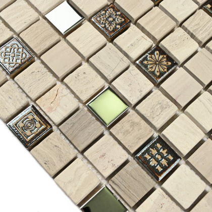Мозаика натуральный камень Milan-2 (чип 7*20*20) 30,5*30,5 (13шт/1,21м2), м2
