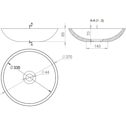 Раковина накладная Salini Callista 105 1101105G Раковина накладная Salini Callista 105 1101105G