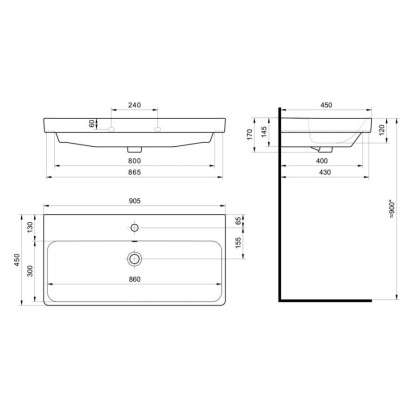 Раковина Santek Адриана 90