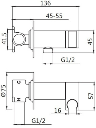 Гигиенический душ Shevanik S147T латунь, оружейная сталь