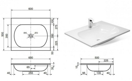 Раковина Эстет Милана 60 ФР-00000786, шт Раковина Эстет Милана 60 ФР-00000786, шт