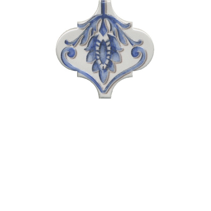 Декор VT\A322\65000 Арабески Майолика белый/синий/голубой (6,5см*6,5см*7мм) (26шт/0,11м2) орнамент, шт