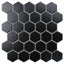 Керамическая мозаика, Hexagon Small Black Matt 51x59, Geometry