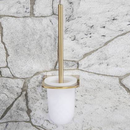 Щетка для унитаза Aisch подвесная, 11х35,1х12,6 см, цвет белый и золото, K-5927