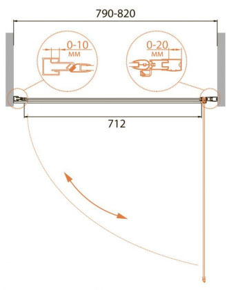 Душевая дверь в нишу CEZARES RELAX-B-1