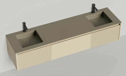 Подвесная тумба Domino 2000, эмаль, для двух встраиваемых раковин, с фрезеровкой