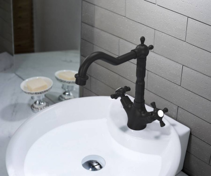 Смеситель Timo Nelson 0143/03F для раковины, черный матовый Смеситель Timo Nelson 0143/03F для раковины, черный матовый