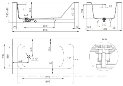Ванна из искусственного камня ORLANDO VASTA_KIT 190,102124M Ванна из искусственного камня ORLANDO VASTA_KIT 190,102124M