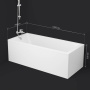 W93A-180-080W-A Gem, ванна акриловая 180x80 см