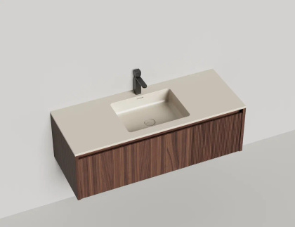 Подвесная тумба Domino 1200, шпон, под встраиваемую раковину