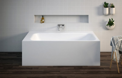 TITAN-VARIO-180-80-BLD Ванна из литьевого мрамора, встраиваемая в подиум Цвет Белый  TITAN-VARIO-180-80-BLD Ванна из литьевого мрамора, встраиваемая в подиум Цвет Белый