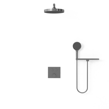 Душевой комплект VSFW-4I212RGM встраиваемый, двухрежимный, вороненая сталь