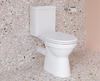 Комплект напольного безободкового унитаза S10 Open-Back, сиденье микролифт, механизм 3/6 л Комплект напольного безободкового унитаза S10 Open-Back, сиденье микролифт, механизм 3/6 л