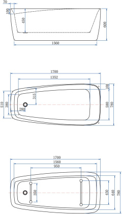 Акриловая ванна Aquanet Family Trend 170x78 90778 Matt Finish Акриловая ванна Aquanet Family Trend 170x78 90778 Matt Finish