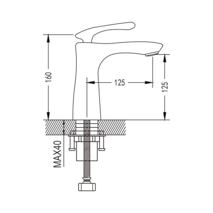 Смеситель для раковины латунь, хром S9401 Смеситель для раковины латунь, хром S9401