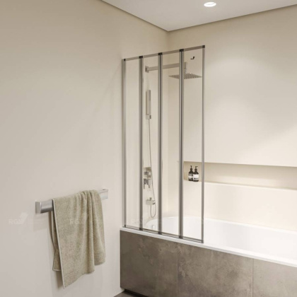 Шторка на ванну RGW Screens SC-23 80x150 профиль Хром стекло прозрачное