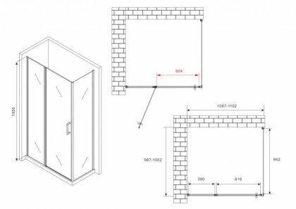 Душевой уголок ABBER Sonnenstrand AG04110BS-S100B Душевой уголок ABBER Sonnenstrand AG04110BS-S100B