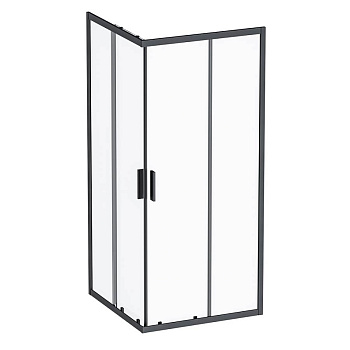 W93G-403-090BT Душевое ограждение Gem S Square Slide 90x90 стекло прозрачное, профиль Черный матовый