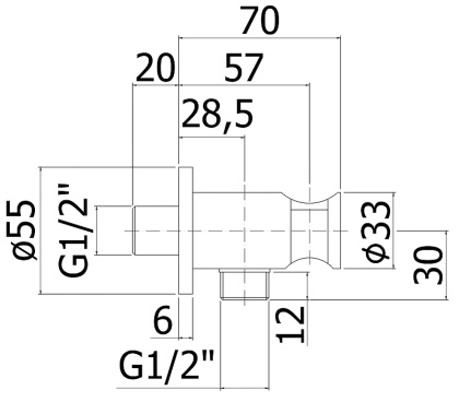 Шланговое подключение для душа Paffoni ZSUP031BO