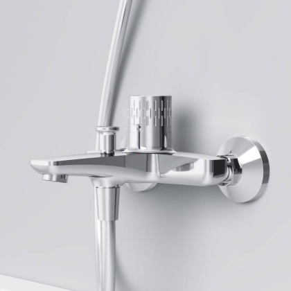 F90A10400 Gem Смеситель для ванны/душа с индикацией температуры, хром, шт.