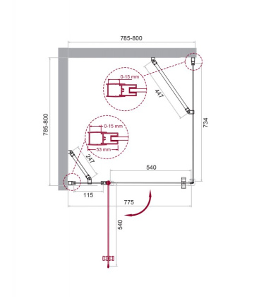 Душевой уголок BelBagno ETNA-A-12-90-C-Cr Душевой уголок BelBagno ETNA-A-12-90-C-Cr