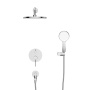 RELAX-VDSET-01 Душевой комплект встраиваемый с изливом (смеситель встраиваемый, верхний душ, ручной душ со шлангом, штуцер с держателем), хром