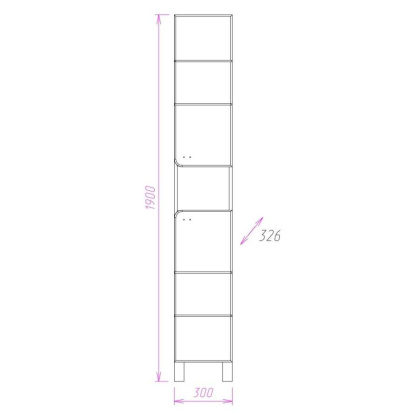 Пенал Onika Стиль 30 напольный, белый/ясень шимо, универсальный