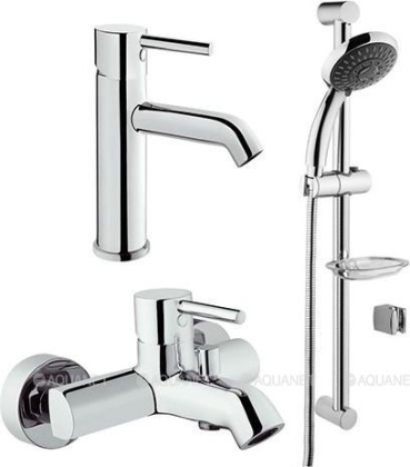 Набор смесителей Vitra Minimax S, 3 в 1 (раковина, в/д, душ. гарнитур 5 режимов) A49153EXP