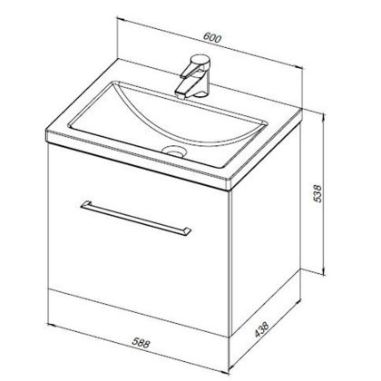 Тумба с раковиной Aquanet Порто 60 белый