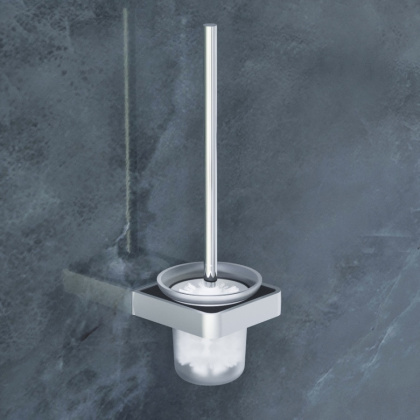 Стойка с туалетной щеткой Jupiter, 39х12х12,1 см, цвет черный с серебром, DA7733300