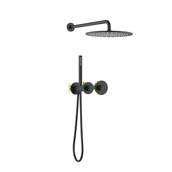 Душевая система Timo Saona SX-2359/03SM скрытого монтажа с термостатом, черная матовая