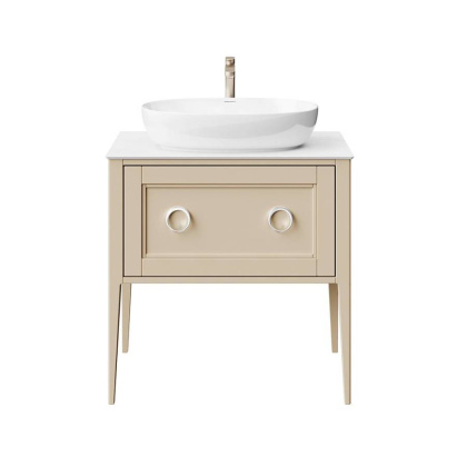 Тумба PLAZA Classic Neo напольная с ящиками 80, капучино матовая PL.CN.80.1+1\CAP.M