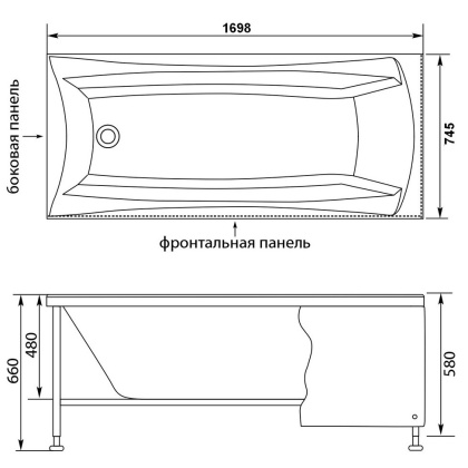 Акриловая ванна Aquanet Cariba 170x75 Акриловая ванна Aquanet Cariba 170x75
